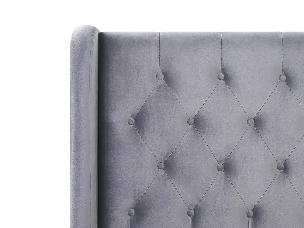 Bett mit Lattenrost Samtstoff FORBACH 180 x 200 cm Grau_819129