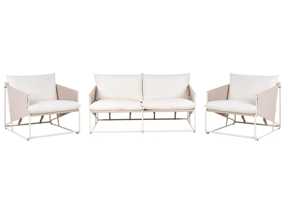 Gartensofa Set 4-Sitzer PONTE Metall Hellbeige