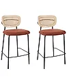 Set mit 2 Barstühlen MAYETTA Rattan Orange