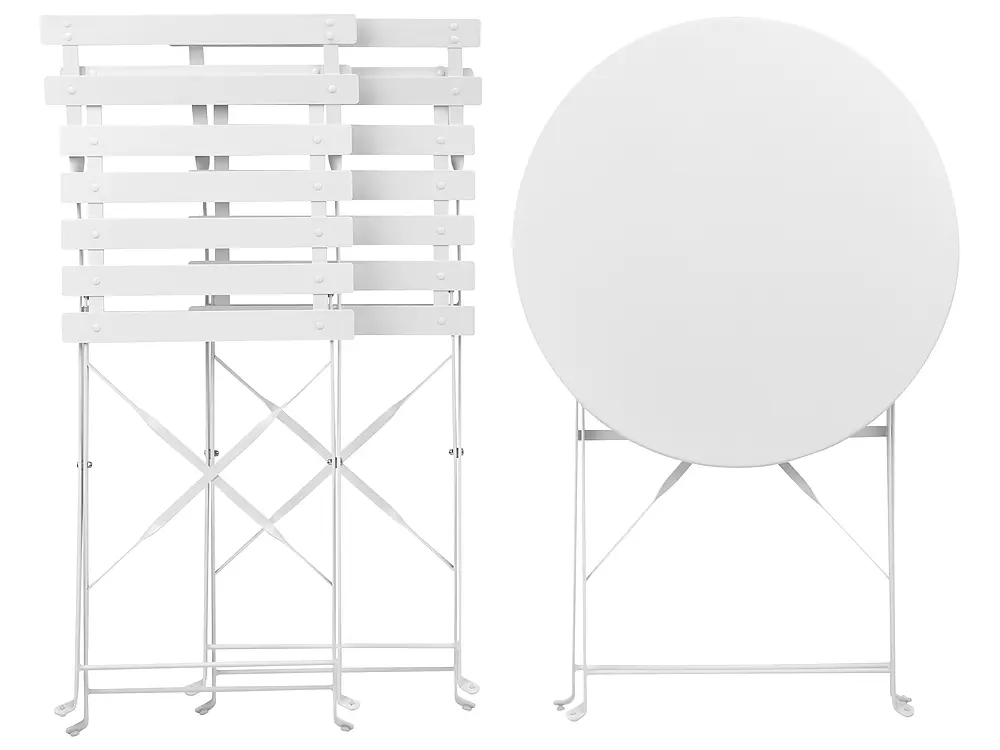 Bistro Set klappbar FIORI Metall Weiß_369758