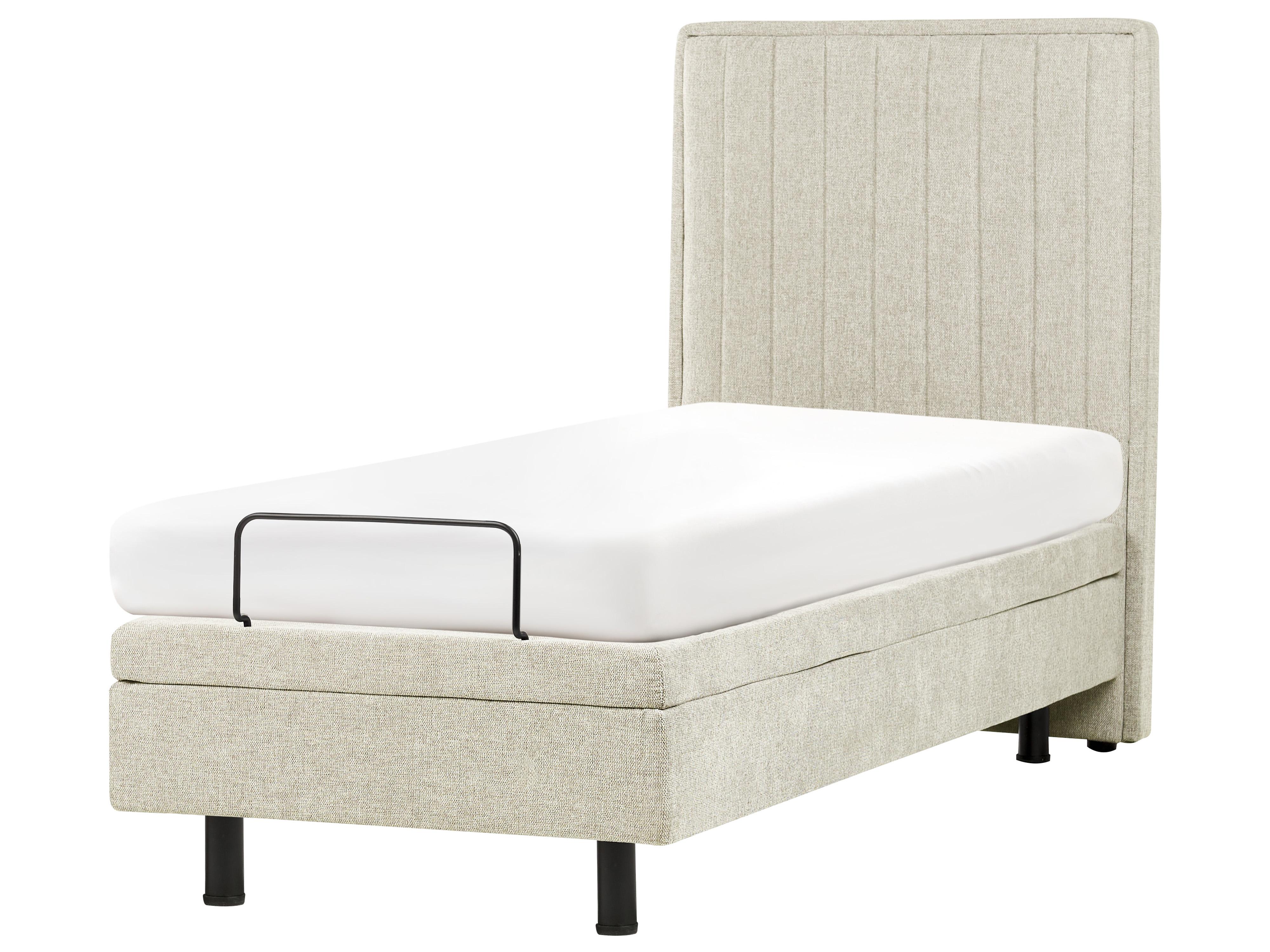 Adjustable Bed Fabric DUKE II 80 x 200 cm (EU Small Single) Beige_988332