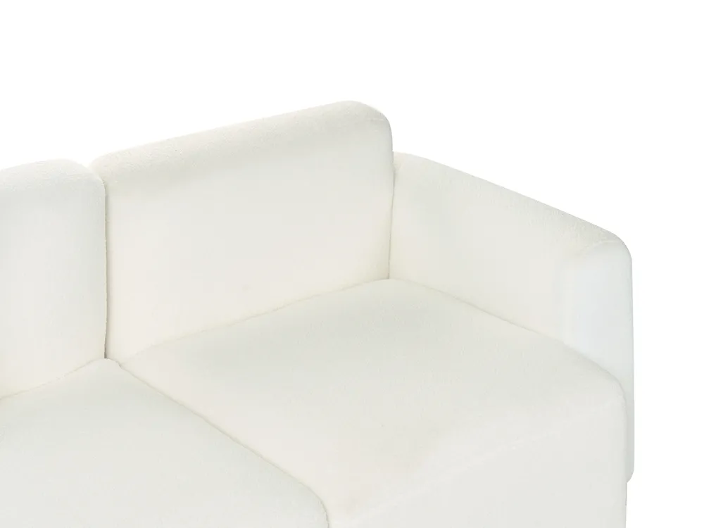 Modular Corner Sofa 3 Seater HEDE Boucle White Right Hand_1091908
