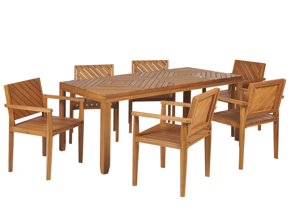 Gartenmöbel Set 6-Sitzer BARATTI Akazienholz Braun