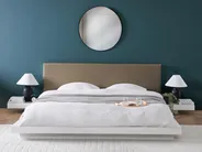 Bett mit Lattenrost Bouclé ZEN 180 x 200 cm Weiß_1080181