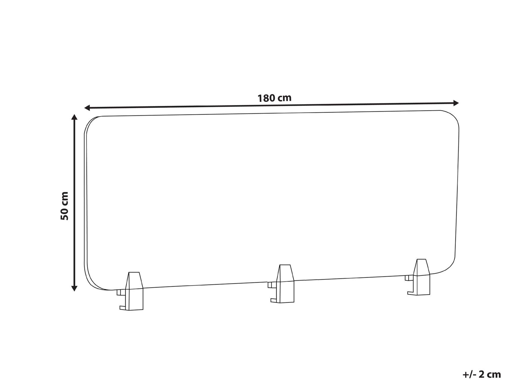 Desk Screen SPLIT 180 x 50 cm Dark Grey_1071886