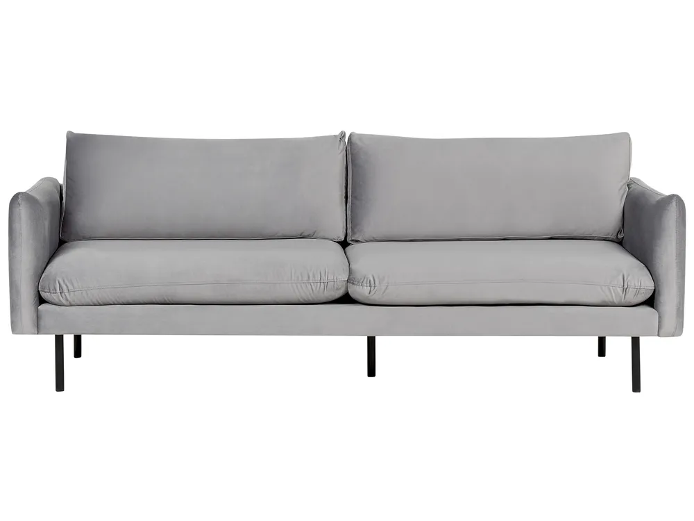 Living Room Set 5 Seater VINTERBRO with Ottoman Velvet Grey_900589