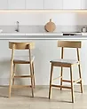 Set mit 2 Barstühlen ISANTI Holz Hellbraun / Taupe