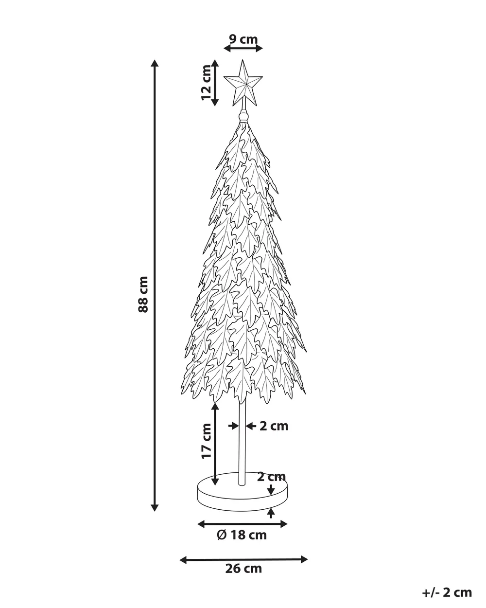 Christmas Decoration KOUVOLA 88 cm Christmas Tree Gold_1173521