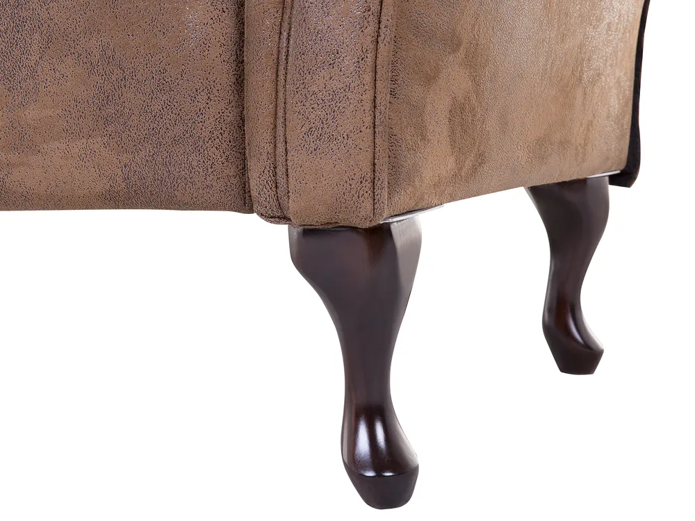 Left-Hand Chaise Longue LATTES Faux Suede Light Brown_738788