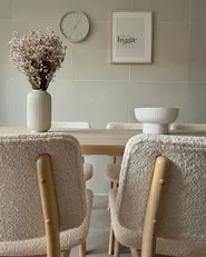 Esszimmerstuhl 2er Set BLANE Bouclé Hellbraun / Weiß_973363