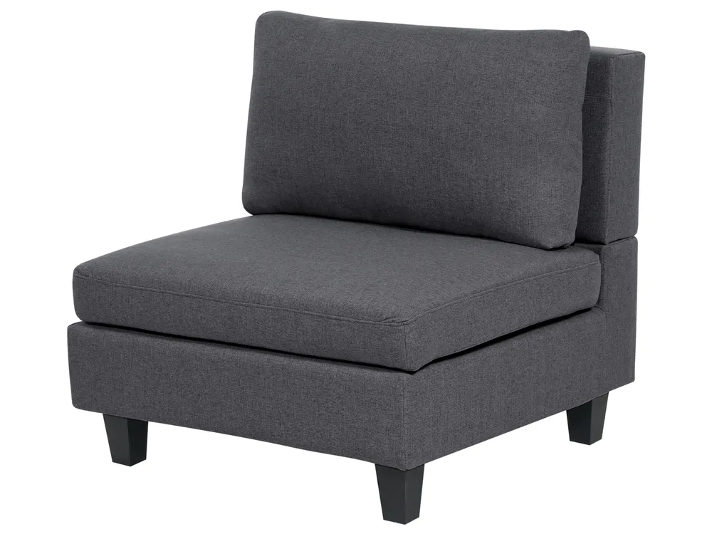 Modulsofa 3-Sitzer UNSTAD mit Ottomane Stoff Dunkelgrau_893562