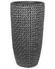 Set of 2 Plant Pots CEDRUS 37/45 cm PE Rattan Black_914461