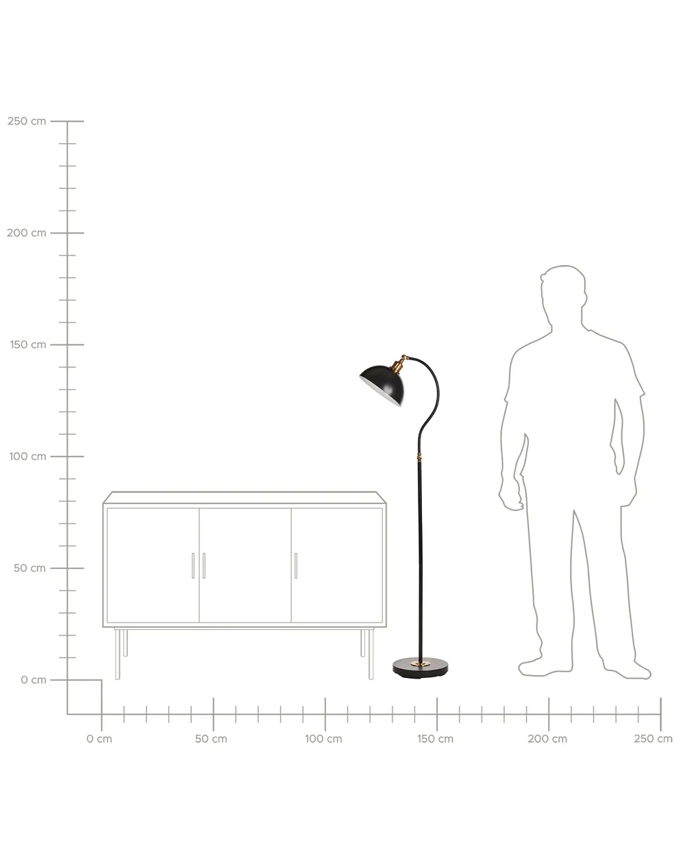 Stehlampe LENNON verstellbar Metall Schwarz_949060
