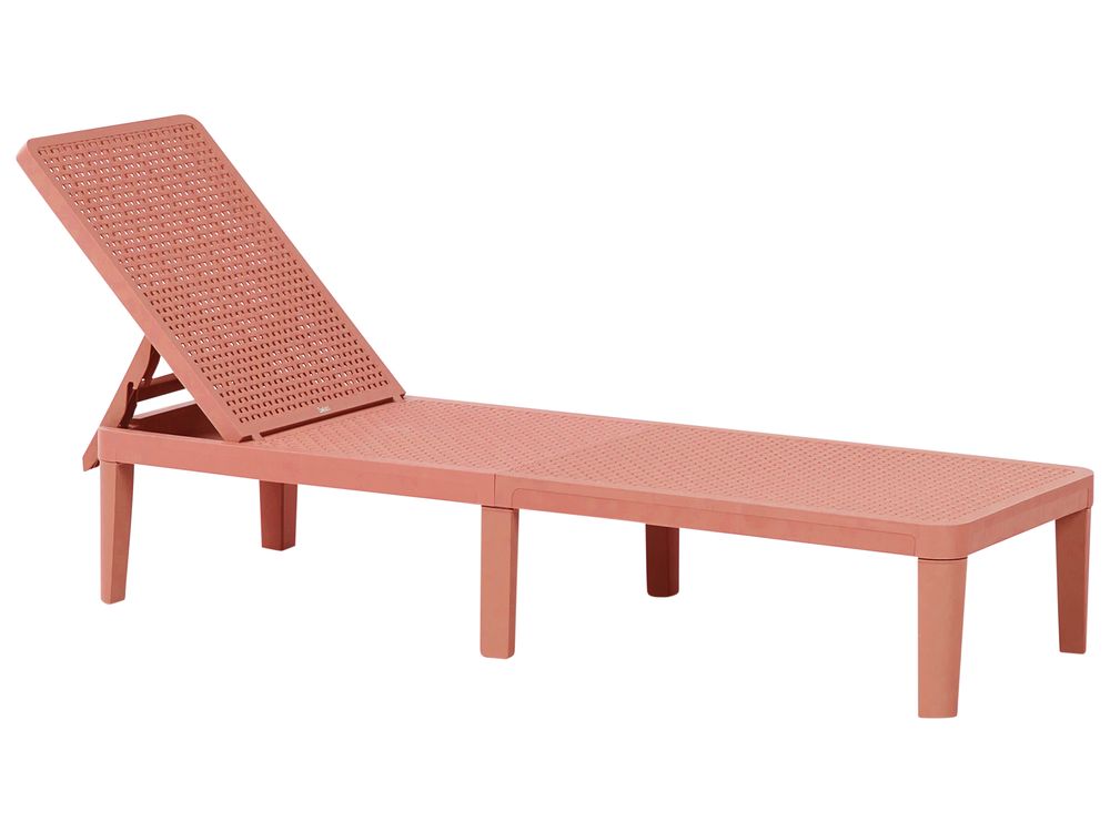 Sonnenliege OSSIMO mit Relaxfunktion Kunststoff Rot