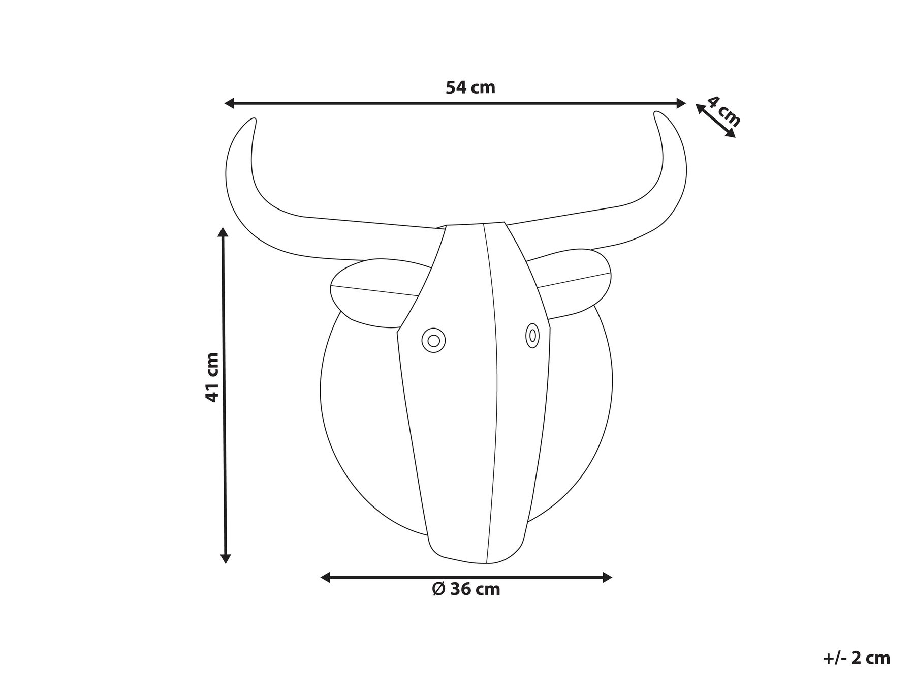 Wandobjekt Stier ERBIUM Metall 41 cm Grau_934005