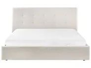 Bett mit Stauraum LORIENT Bouclé Cremeweiß 180 x 200 cm_1040200