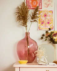 Blumenvase ROTI 39 cm Glas Rosa_924570