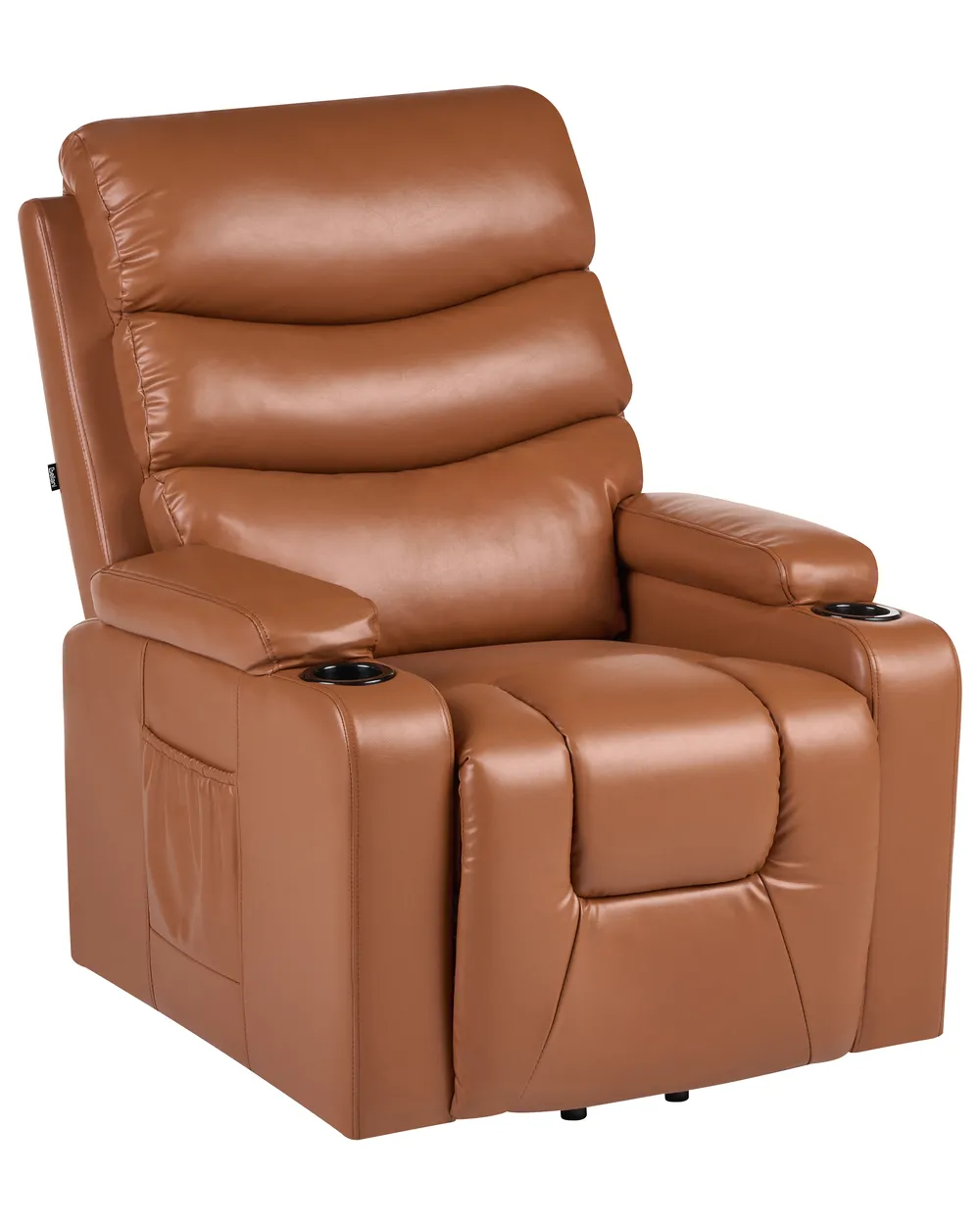 Electric Recliner Chair ETER Faux Leather Golden Brown_1074015