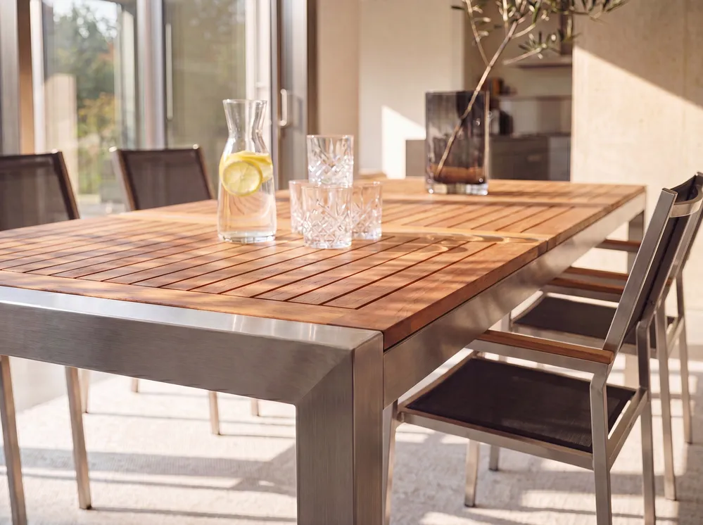 Garden Dining Table GROSSETO 220 cm 100 cm Eucalyptus Wood Brown_822585