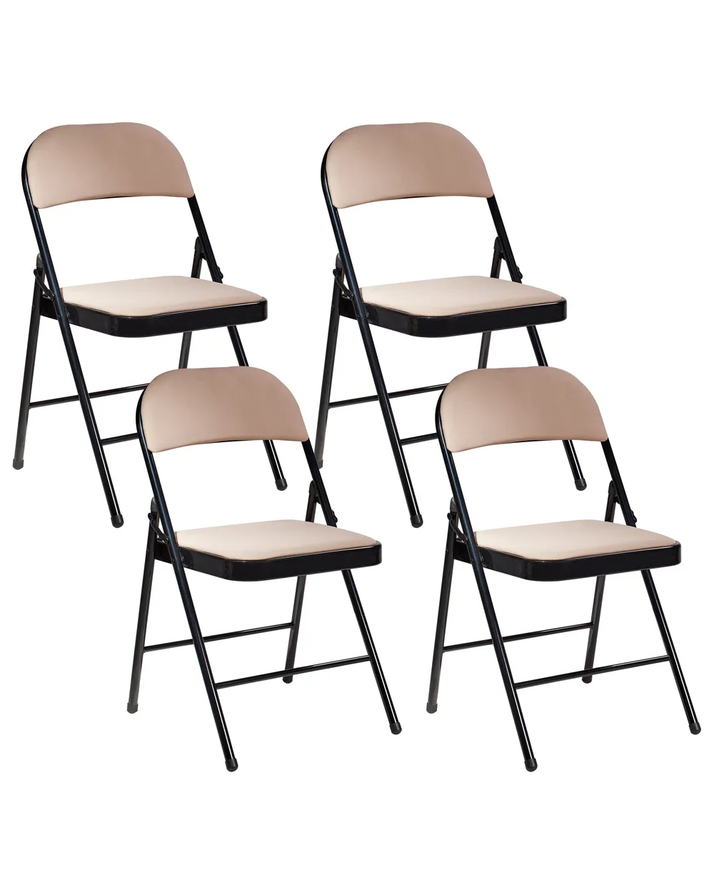 Klappstuhl 4er Set SPARKS Metall Beige / Schwarz - Beliani.de