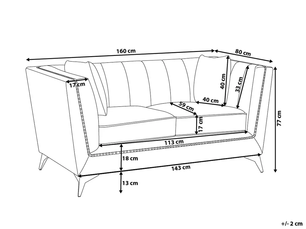 Sofa 2-Sitzer GAULA Samtstoff Blaugrün_706303