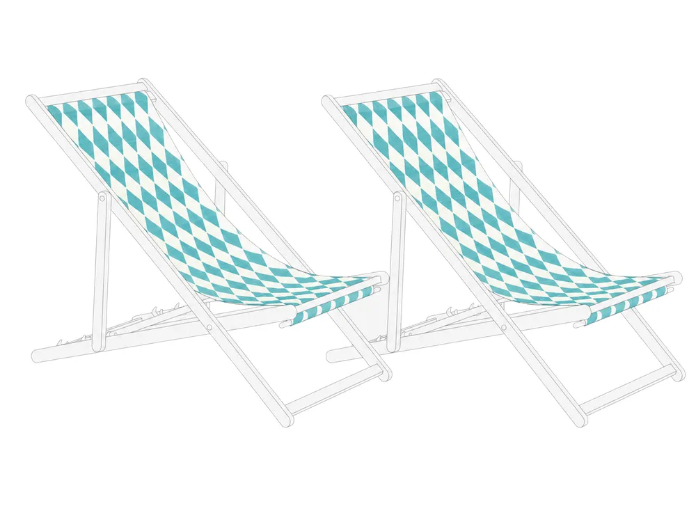 Ersatzstoff für Sonnenliege 2er Set ANZIO/AVELLINO 113 x 44 cm Türkis