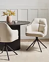 Esszimmerstuhl 2er Set drehbar MIRA Stoff Beige
