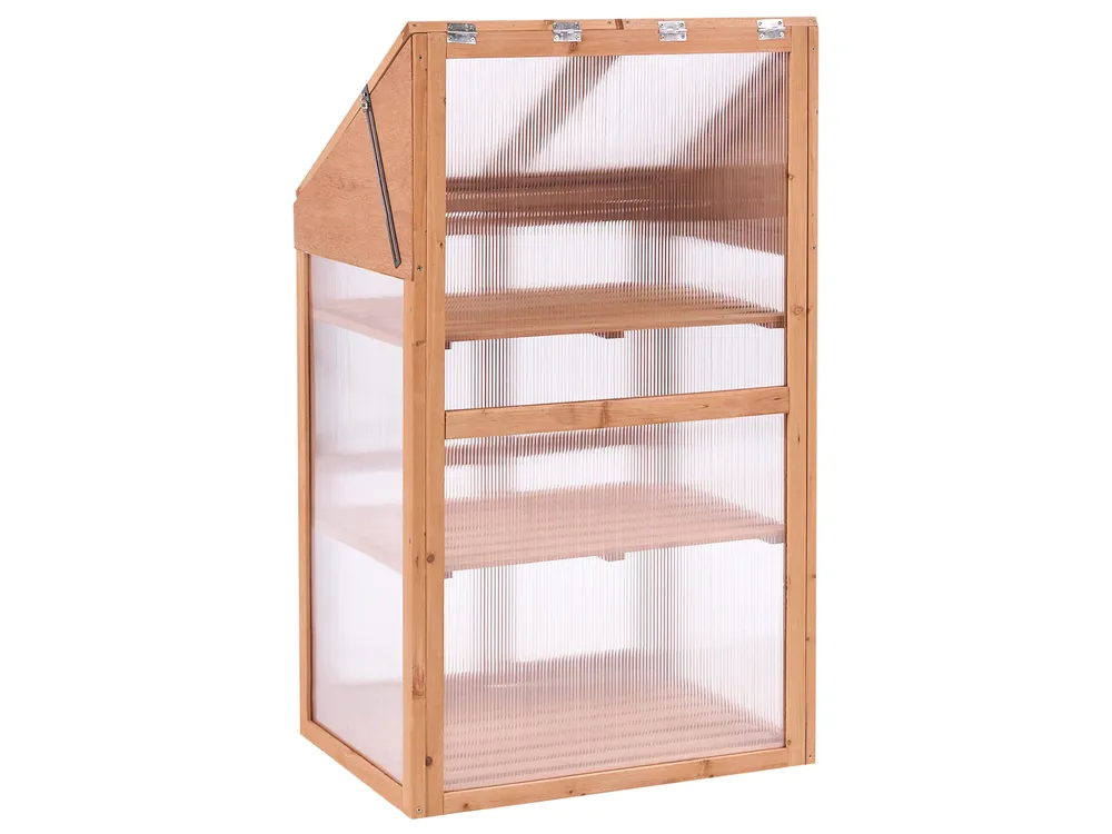 Balkongewächshaus VOLVERA 67 cm 49 cm Tannenholz Hellbraun_1024147