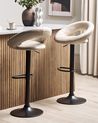 Set mit 2 Barstühlen PEORIA drehbar Kunstleder Hellbeige