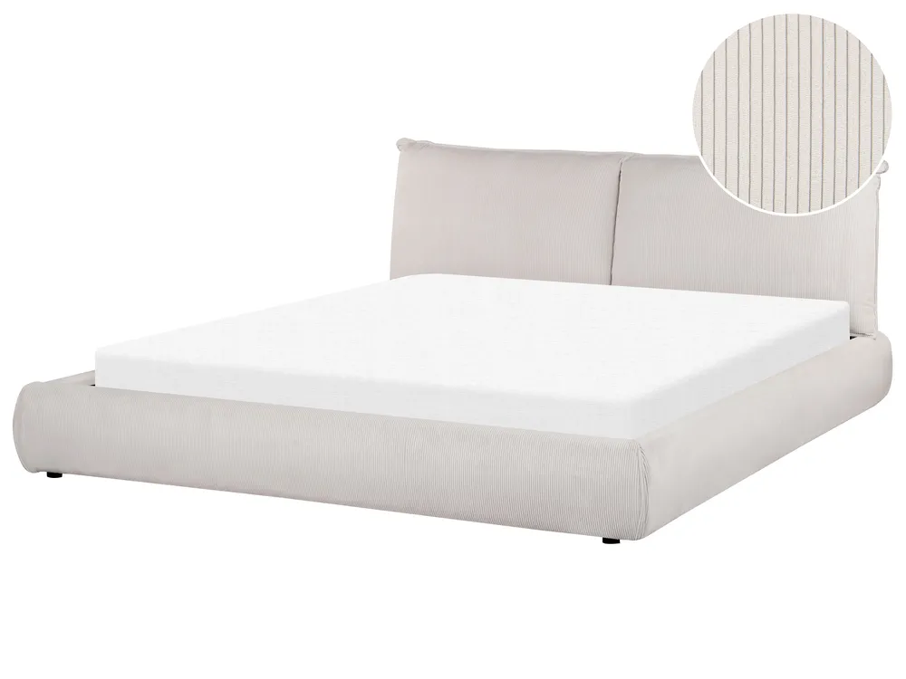 Bett mit Lattenrost Cord VINAY 180 x 200 cm Hellbeige