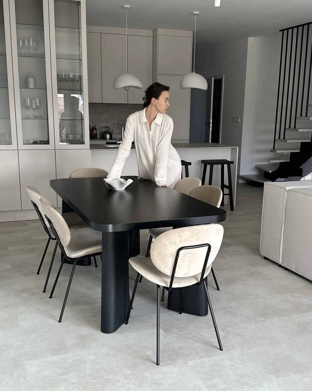 Dining Table ATLIN Black 180 cm 90 cm_953861