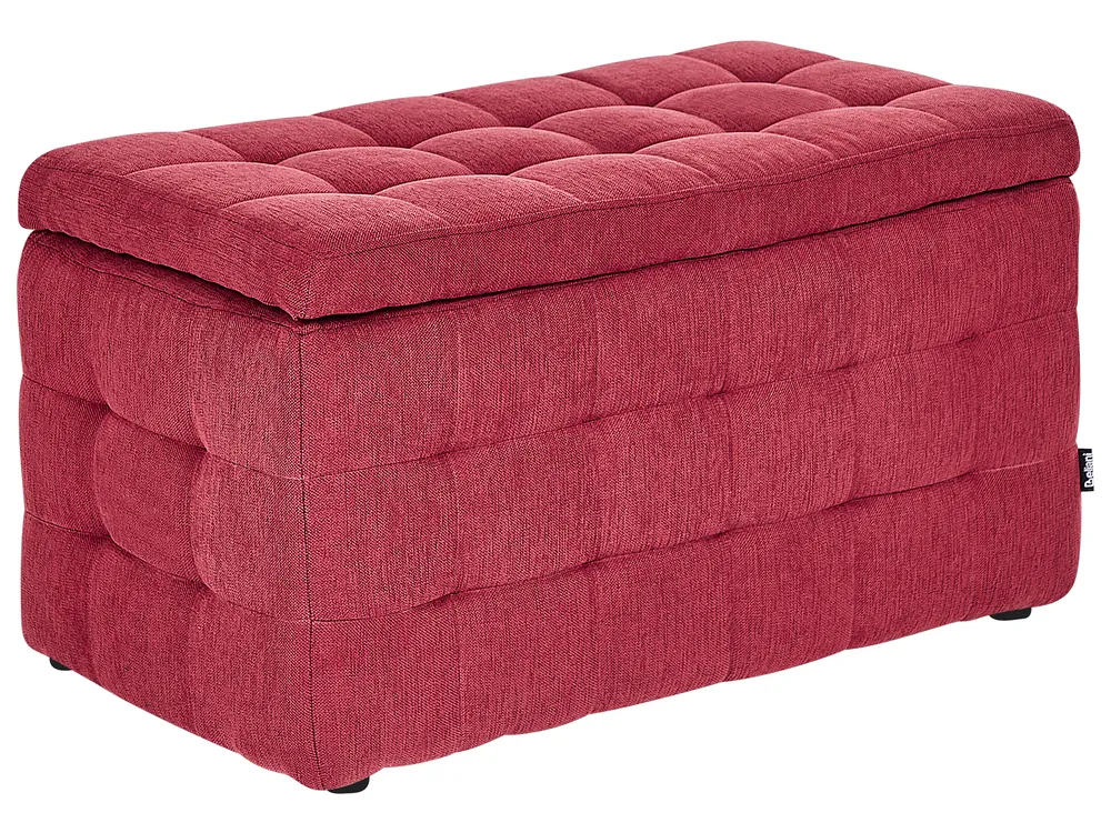 Ottomane mit Stauraum MICHIGAN Stoff Rot