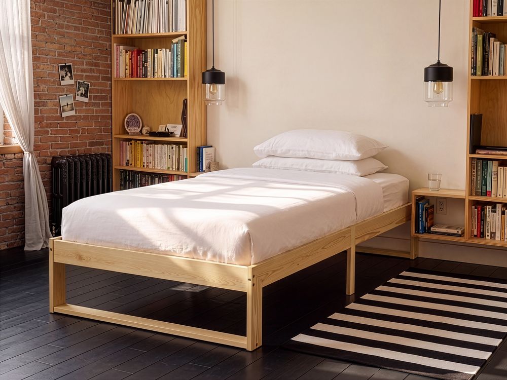 Bed without Headboard Pine Wood TALAIRAN 90 x 200 cm (EU Single) Light Brown
