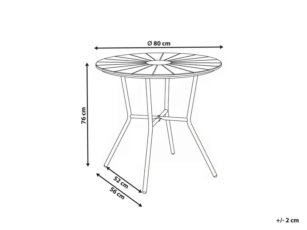 Garden Dining Table LINOSA 80 cm 80 cm Metal Black_1179409