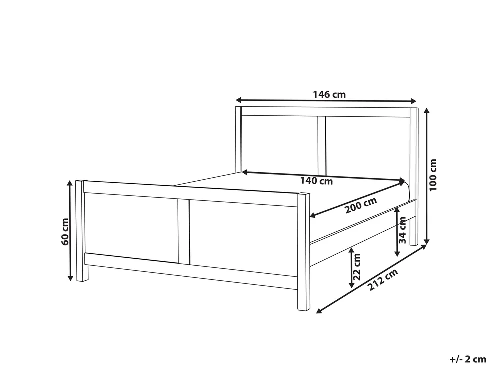 Bett mit Lattenrost Holz CHAMPAGNAT 140 x 200 cm Hellbraun_960185