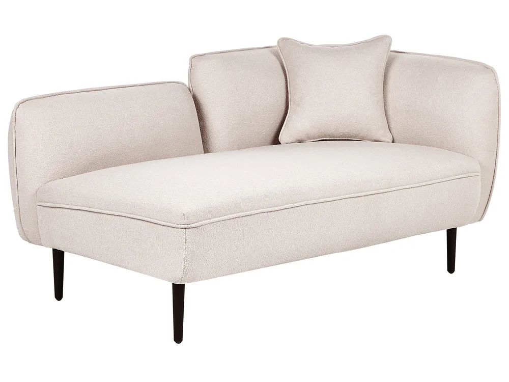 Right-Hand Chaise Longue CHEVANNES Boucle Light Beige_858659