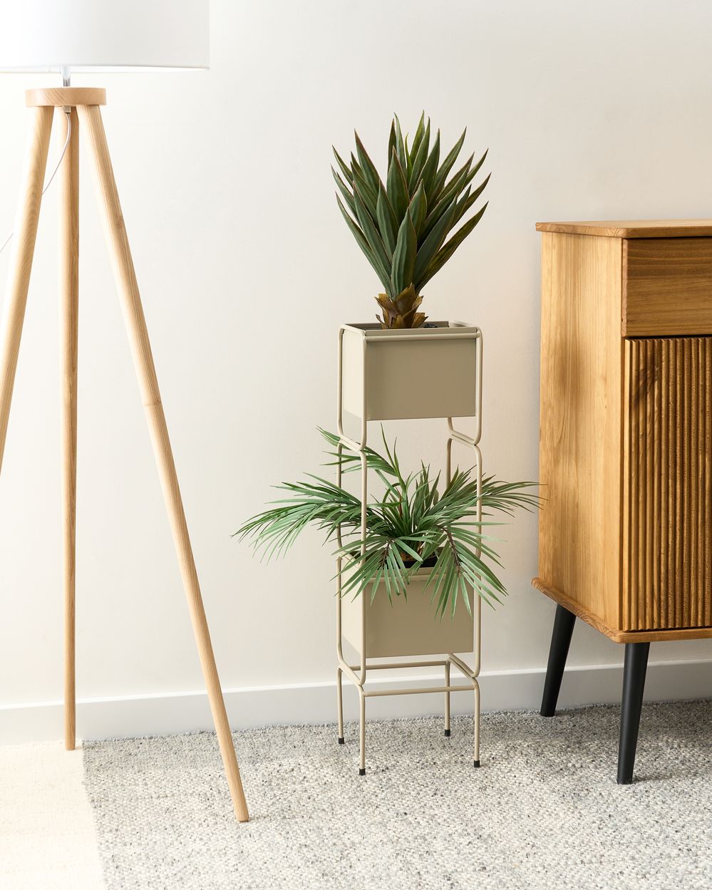 Plantenstandaard COTINUS 20 cm Metaal Beige