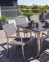 Gartenstuhl 6er Set GROSSETO Edelstahl Grau