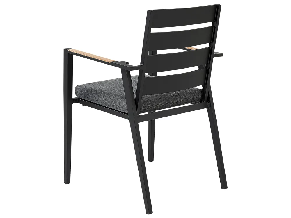 Gartenmöbel Set 8-Sitzer VALCANETTO/TAVIANO inkl. Kissen Metall Schwarz_846234