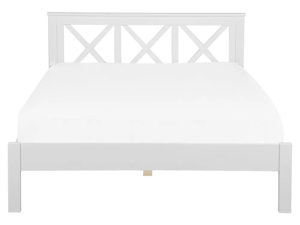 Bett mit Lattenrost Kiefernholz TANNAY 160 x 200 cm Weiß_735695