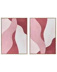 Leinwandbilder 2er-Set GOWRAN Abstraktes Muster Rosa_1071470
