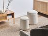 Pouf mit Stauraum 2er Set BEREA Bouclé Cremeweiß