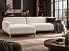 Ecksofa SOSJO Bouclé Cremeweiß rechtsseitig
