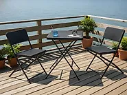 Bistro Set klappbar TRAPPETO Schwarz_1173688