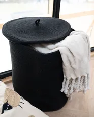 Aufbewahrungskorb SILOPI Baumwolle Schwarz_1054376