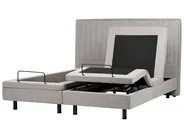 Bett verstellbar Stoff DUKE II 180 x 200 cm Hellgrau_910621