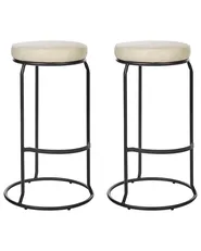 Set of 2 Bar Stools MILROY Faux Leather Light Beige_915982