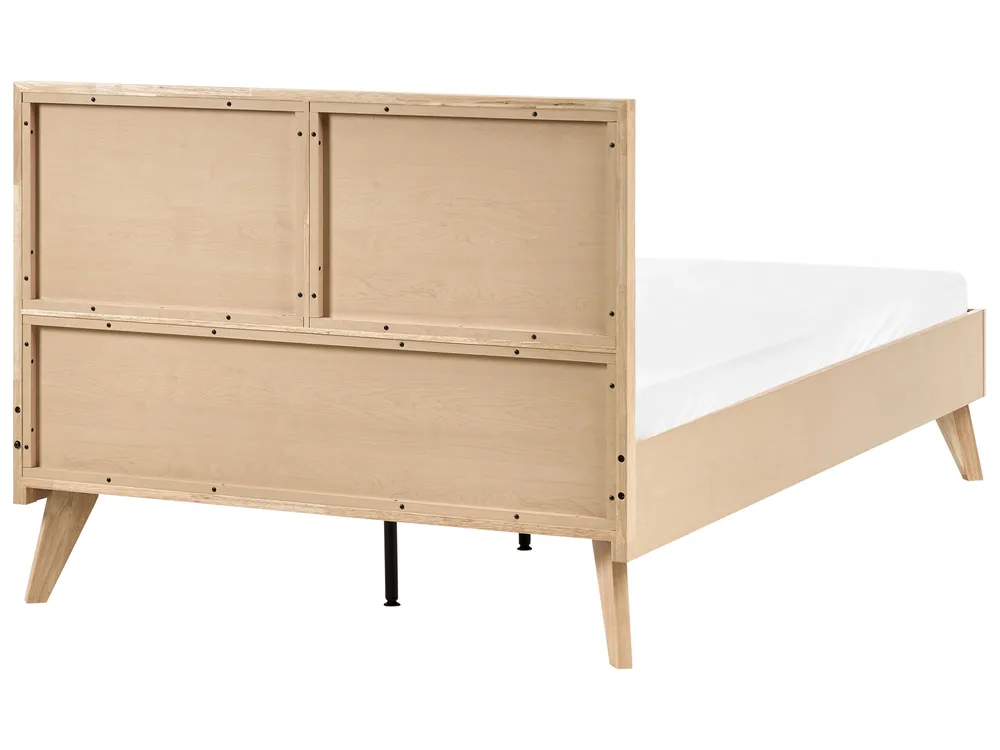Bett mit Lattenrost Polyrattan MONPAZIER 120 x 200 cm Hellbraun_1037755
