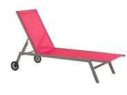 Sonnenliege LEVANZO mit Relaxfunktion Metall Rot_825479