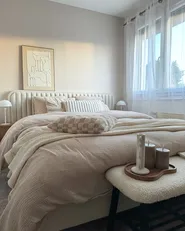 Bed Velvet BRIN 160 x 200 cm (EU King Size) Beige_973408